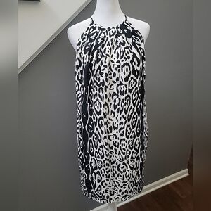 JAY GODFREY DIDDLEY DRESS ANIMAL PRINT 100% SILK ZIP BACK SZ Small